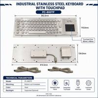 Teclado Industrial de Acero Inoxidable Personalizado de Precisión IP65 Resistente al Agua, 67 Teclas con Panel Táctil USB para Kiosco Médico, Máquina CNC