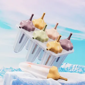 पुन: प्रयोज्य स्वस्थ रचनात्मक 6 टुकड़े सिलिकॉन बर्फ lolly molds आइस क्रीम molds पॉप निर्माता आइसक्रीम बार मोल्ड