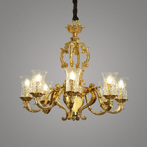 Candelabro de cristal antiguo clásico, luz colgante, pantalla de cristal, latón antiguo, lujo, 90, candelabro de <span class=keywords><strong>Murano</strong></span> italiano moderno - Product Image 2
