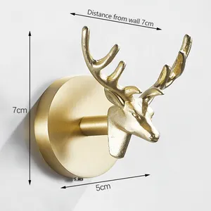 Gantungan Kait Dinding Kepala Rusa, Patung Dinding Dekorasi Bentuk Hewan
