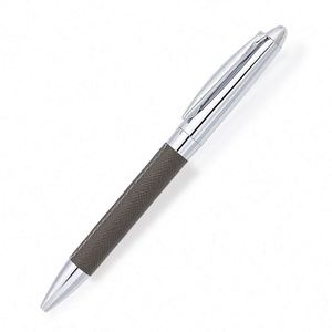 High Quality Custom Logo Metal Business Ballpoint <b>Pen</b> Laser Engraved Silk Printed Twisted Leather Design for Writing - Product Image 5