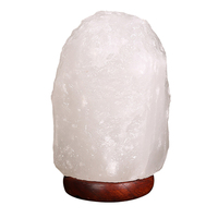 Lampe en sel de roche himalayen blanc naturel de 2-3 kg, lampe en cristal de sel blanc brut extraite à la main, interrupteur à intensité variable