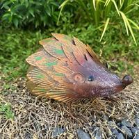 Statue de hérisson en fer pour jardin, ornement rustique en fer pour cour, figurine de hérisson en métal résistante aux intempéries, décoration extérieure pour pelouse et patio