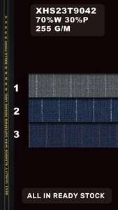 Lüks İtalyan ipliği boyalı şerit yün takı<span class=keywords><strong>m</strong></span> elbise kumaşı karışı<span class=keywords><strong>m</strong></span>ı merinos yünü/Polyester kumaş erkek takı<span class=keywords><strong>m</strong></span> elbise için - Product Image 6