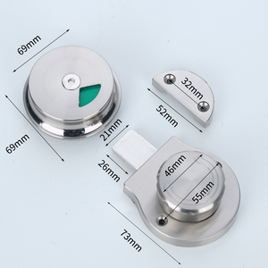 Verrou de toilettes en acier inoxydable moulé avec indicateur d'occupation pour quincaillerie de toilettes publiques - Product Image 4