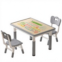 Table et chaises réglables en hauteur pour enfants en plastique pour la lecture, le dessin et les repas