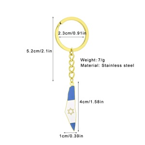 NUEVO Llavero Mosquetón de Acero Inoxidable Esmaltado con Escudo de Israel y Bandera de David, Chapado en Oro de 18K, Impermeable, Colgante con Mapa, Moda 2026 - Product Image 6
