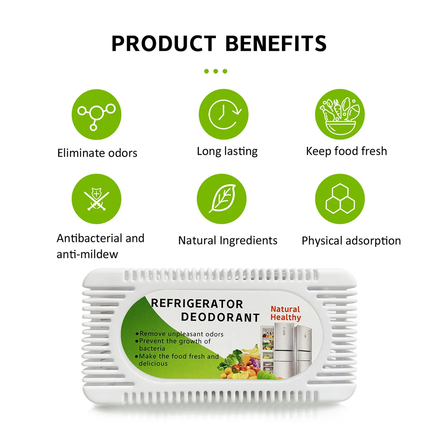 Etiqueta privada ativada desodorante removedor de cheiro natural caixa de carbono geladeira desodorizador frigorífico