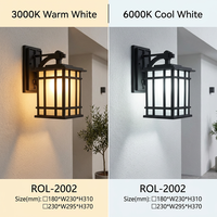 Ampoules LED néon d'extérieur de style européen, étanches IP65, blanc chaud, pour jardin, à tête simple/double, noir/bronze antique, pour villa et pelouse
