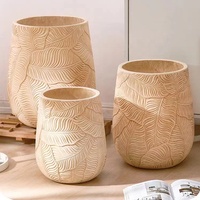 Populaire rond ciment balcon Imagination millénaire bois feuille Texture Pot de fleur maison et jardin décoratif Pot de plante
