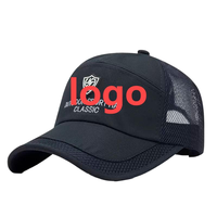Malla negra ajustable 7 paneles 100% poliéster Snapback gorra de béisbol de moda para hombre camionero deportes Casual sombrero de viaje