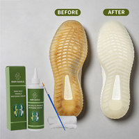 Kit de Blanchiment de Semelles de Chaussures en Gros Sans Masque, Crème Anti-Jaunissement et Restauratrice de Blanc avec Brosse pour Bordures de Semelles Intermédiaires en Caoutchouc et TPU