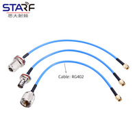 Câble RF semi-flexible RG402 haute fréquence à faible perte, connecteur N/BNC/UHF vers SMA-mâle, câble d'extension de 25cm, 5 pièces