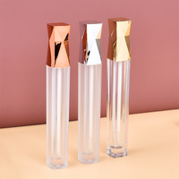 Longue garniture fard à paupières brillant à lèvres liquide rouge à lèvres Tube Triangle Premium clair lèvre glaçure Tube 5ml logo personnalisable