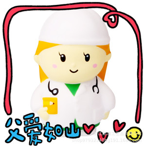 Cartoon Nurse Figure PU <b>Foam</b> Sculpture Tabletop Decoration Artistic <b>Craft</b> 1PC - Product Image 2