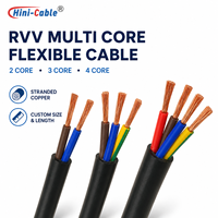 Kabel Daya Tembaga Fleksibel H05VV F RVV 2 3 4 Core 300V 500V Berisolasi PVC, Ukuran Kustom untuk Peralatan