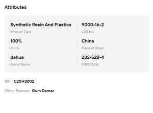 Vente en gros – Résine de gomme Damar de qualité alimentaire 99 %, emballage 20 kg et 25 kg, pour peintures, encres, additifs et polymères (matière première) - Product Image 6