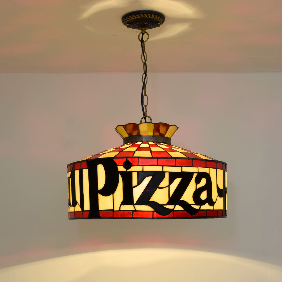 Pizza Lampshade Restaurant Lamp Stained Glass - 披萨灯罩 餐厅彩色玻璃灯具