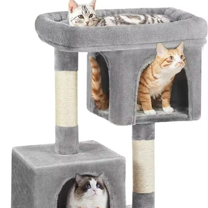 Centro de Actividades Moderno y Estable de Fibra de Sisal con Múltiples Niveles y Gran Espacio, Protector de Muebles, Rascador para Gatos, Torre para Gatos - Product Image 1