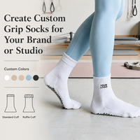 Chaussettes de sport antidérapantes pour femmes, respirantes, en coton tricoté, chaussettes de yoga, design personnalisé, chaussettes de sport personnalisées pour le Pilates et le yoga