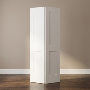 Puerta de Baño Interior Moderna de 6 Paneles, con Núcleo Hueco de HDF/MDF, Acabado Blanco, Diseño Liso con Vidrio y Madera - Product Image 1