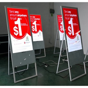 43-55 Zoll Faltbares Schlankes LCD-Werbedisplay Angepasster Mediaplayer <span class=keywords><strong>Totem</strong></span> 6mm Pixelabstand für Aufzüge Benutzerdefiniertes Logo Digitales Poster - Product Image 2