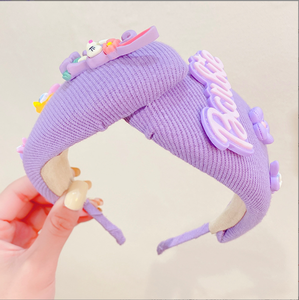 Cartoon Dubbele Kleur Blok Haarbanden Handgemaakte Breedgerande Haarbanden Meisjes Gaan Uit Om Haarbanden Te Drukken - Product Image 6