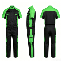 Uniforme de Trabajo OEM de Dos Tonos con Cuello Alto y Bolsillos Tipo Cargo, Uniforme para Personal de Fábrica de Detallado Automotriz, Logotipo Bordado Personalizado