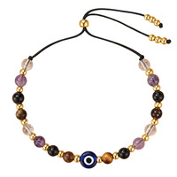 Pulsera de Cuentas Apilable con Amuleto Nazar Boncuk de Protección Contra el Mal de Ojo, Ajustable, Accesorio de Amistad