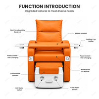 Chaise de manucure et pédicure électrique réglable en cuir, pas chère, avec interface USB, multifonctionnelle, pour massage des pieds, salon de beauté
