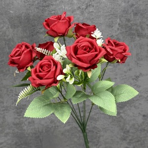 Fábrica de Flores Artificiales de Tianjin, Venta al por Mayor de Ramos de Rosas para Decoración de Bodas y San Valentín, Flores Artificiales de Seda - Product Image 4