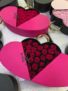 Boîte en forme de cœur rose personnalisée en usine, <span class=keywords><strong>roses</strong></span> éternelles conservées, fleurs naturelles réelles, idéales pour la Saint-Valentin, Halloween - Product Image 6