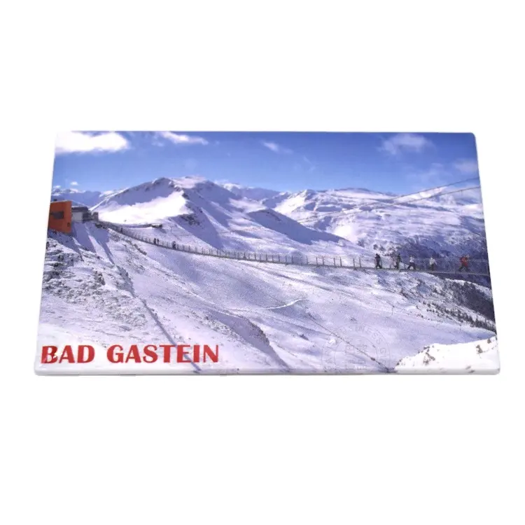 ที่กำหนดเองพิมพ์ BAD GASTEIN ภาพวาดบนตู้เย็นแม่เหล็กประเทศของที่ระลึกตู้เย็นแม่เหล็กสติกเกอร์