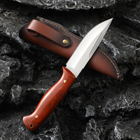 Couteau de survie, de chasse et de camping à lame fixe en acier 7CR17, manche en cocobolo, couteau à fruits d'extérieur