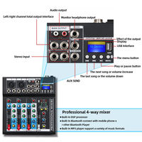 Console audio mini USB portable OEM HT4 Professional 4 canaux pour DJ et musique