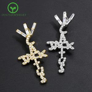 Collier tendance en laiton et zircon avec lettres hip-hop <span class=keywords><strong>Travis</strong></span> Scott <span class=keywords><strong>Cactus</strong></span> Jack pour tous les jours et les soirées - Product Image 6