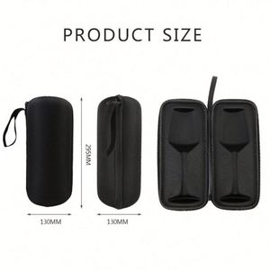 กล่องใส่แก้วไวน์กันน้ำแบบแข็งแรงทนทาน สีดำ ทำจากวัสดุ EVA ป้องกันการกระแทก เหมาะสำหรับพกพาเดินทาง - Product Image 6