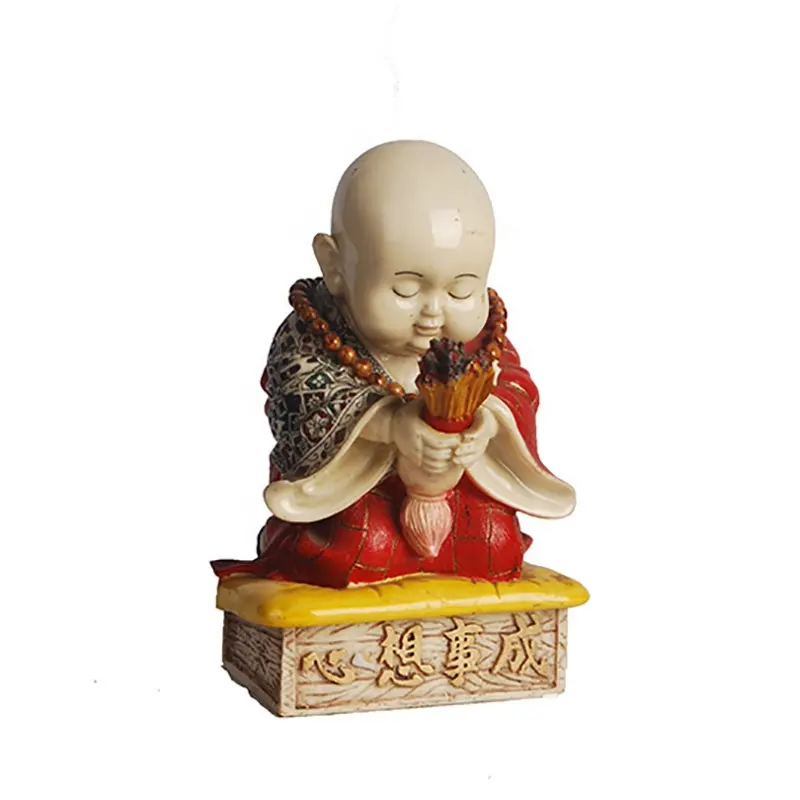 Statuette de moines en résine, Statue de bouddha, conception artisanale, joli cadeau décoratif, 15 cm