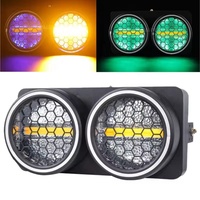 Projecteur de scène rétro vintage à double faisceau 2*50W, lumière blinder COB dorée avec anneau halo, stroboscope DMX512 pour DJ, discothèque, concert, mariage