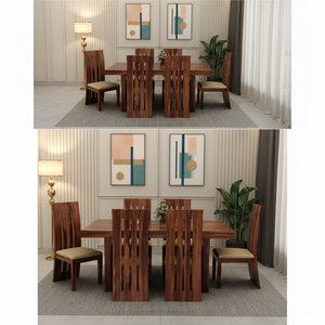 Juego de Mesa de Comedor de Madera Maciza para 6 Personas con Sillas |   Muebles de Comedor Modernos de Madera para el Hogar, Hotel o Restaurante - Product Image 3