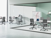 Chaise de bureau ergonomique en maille respirante avec support lombaire et appui-tête pour réunions et formations des employés
