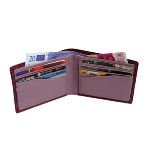 Wriza Mens <b>Wallet</b> Crazy Horse Leather Full Grain <b>RFID</b> <b>Blocking</b> Stylish ID Window Elegant Gift Box Burgundy - Product Image 3