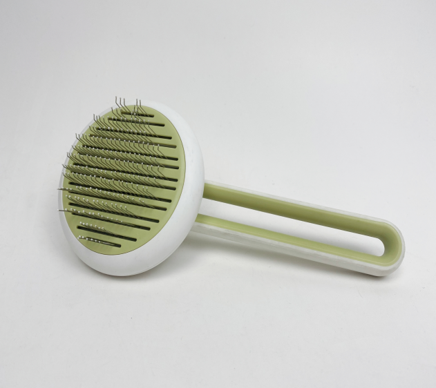 Sustainable Pet Grooming Brush Self Cleaning Dog Pet Hair Remover Cat Comb With Massaging Bead On Tips