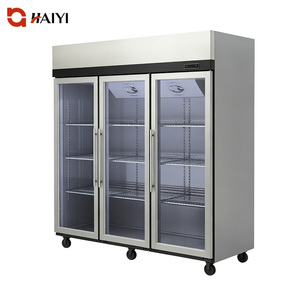 Commercial Kitchen <b>Freezer</b> Fridge Refrigeration Stainless Steel 3 Glass Door Display Upright <b>Freezer</b> for Restaurant - Product Image 1