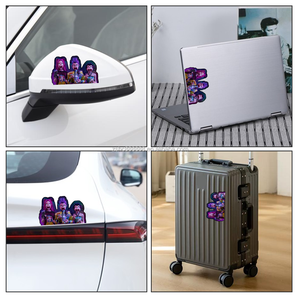Venta al por mayor KPopDemon Hunters Anime 3D movimiento coche pegatinas Stock impermeable mezcla Anime lenticular pegatinas para ordenador portátil a granel - Product Image 3