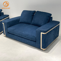 Ensemble de canapés de luxe en velours bleu marine haut de gamme, 1, 2 et 3 places, design pour salon