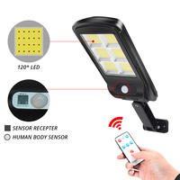 Lampe solaire COB améliorée avec télécommande, capteur de mouvement PIR, lampe murale LED à énergie solaire, lampe extérieure étanche