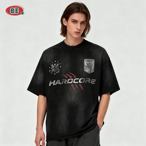 T-shirt da uomo personalizzata di alta qualità, oversize con spalle scese, in cotone pesante effetto sbiadito, per produttori di <span class=keywords><strong>abbigliamento</strong></span> - Product Image 2