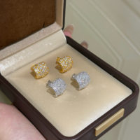 Boucles d'oreilles tendance pour femmes, nouveau design géométrique rond, zircone cubique, plaqué argent 925, clous en CZ pour bijoux de mariage