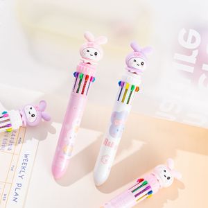 कस्टम लोगो 10-रंग बॉलपॉइंट पेन प्यारा खरगोश कार्टून डिजाइन बहु-रंग प्लास्टिक पेन 0.5 मिमी लेखन प्रचार स्टेशनरी - Product Image 5